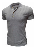 Men's Ribbed Knit Polo Shirt